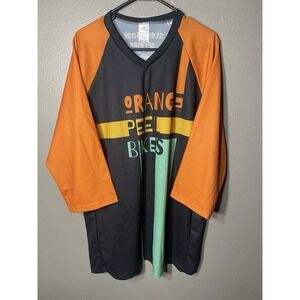 Curve Cycling Jersey Mens XL 26 Pit To Pit Orange Peel Bikes Poly Long Sleeve D1